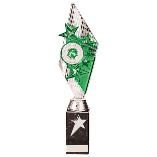 Pizzazz Silver and Green Stars Trophy