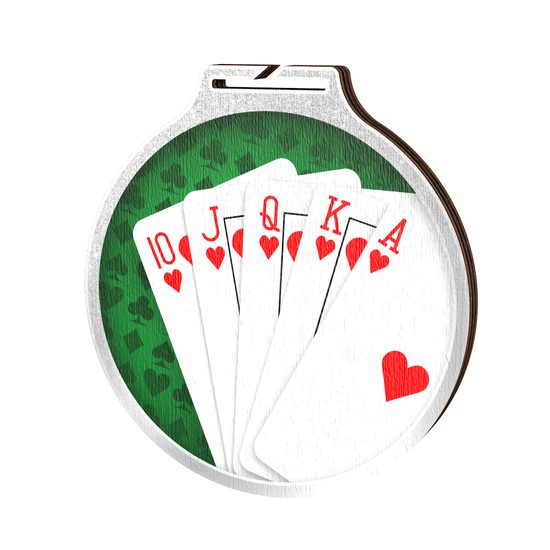 Habitat Playing Cards Silver Eco Friendly Wooden Medal