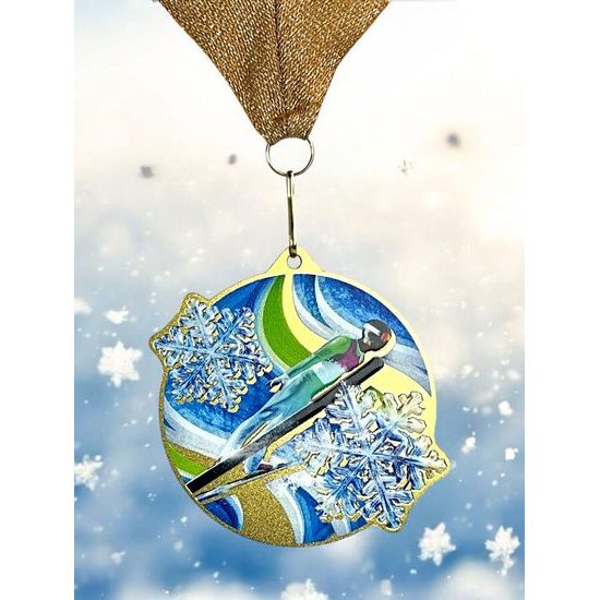 Aurum Stainless Steel Ski Jumping Medal