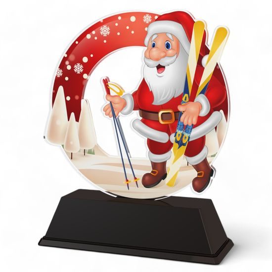 Santa Skiing Christmas Trophy