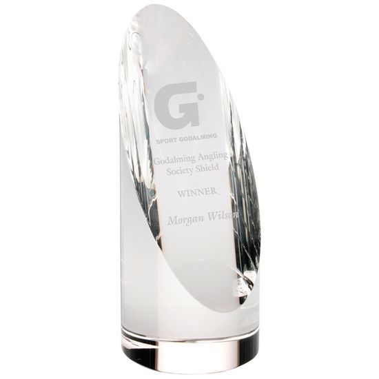 Galax Clear Crystal Engraved Wedge Award