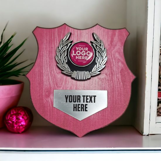 Heraldic Pink Birchwood Logo Insert Shield