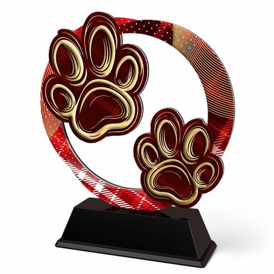 Onyx Stainless Steel Dog Paw Print Trophy