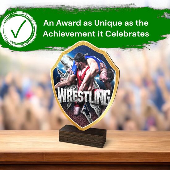 Arden Wrestling Real Wood Shield Trophy