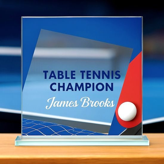 Eloise Table Tennis Full Colour Printed Glass Award