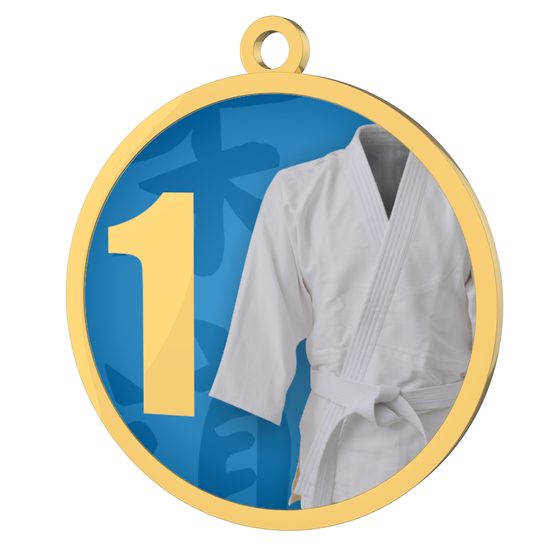 Martial Arts Blue 1st Place Printed Gold Medal