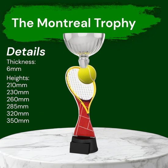 Montreal Tennis Racket and Ball Silver Cup Trophy