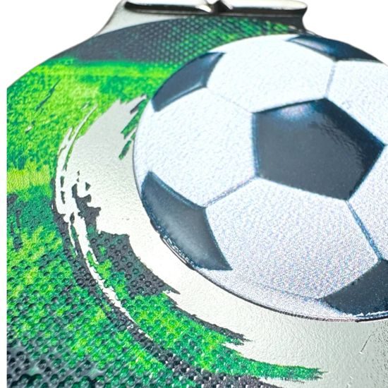 Vulcan Football Silver Texture Print Medal