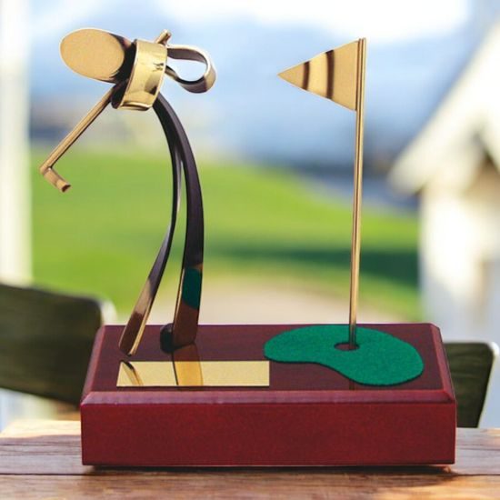 Barcelona Golf Longest Drive Handmade Metal Trophy