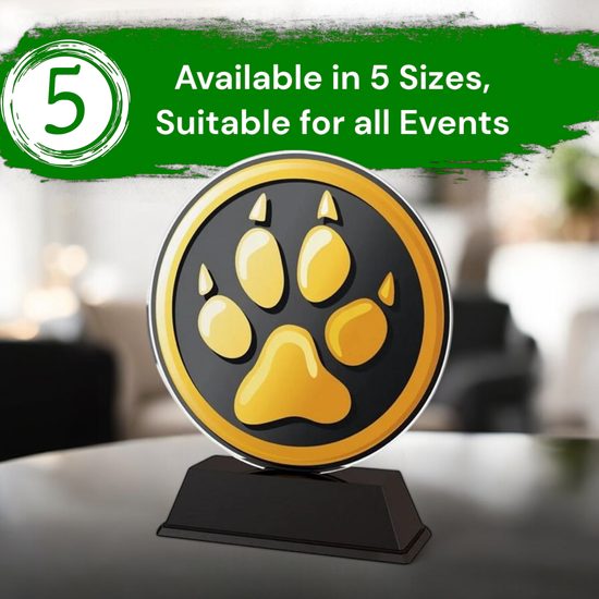 Ostrava Dog Gold Paw Print Trophy