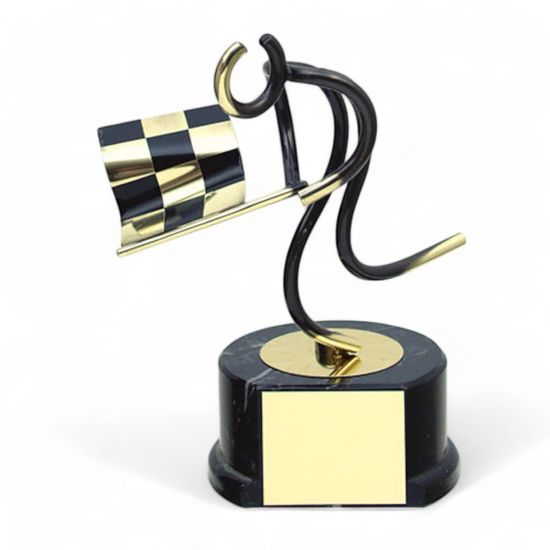 Valencia Motorsports Flag Handmade Metal Trophy