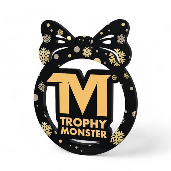 Black and Gold Wreath Custom Made Printed Bauble