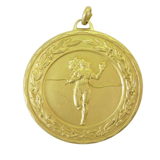 Ladies Athletics Gold Running Laurel Medal