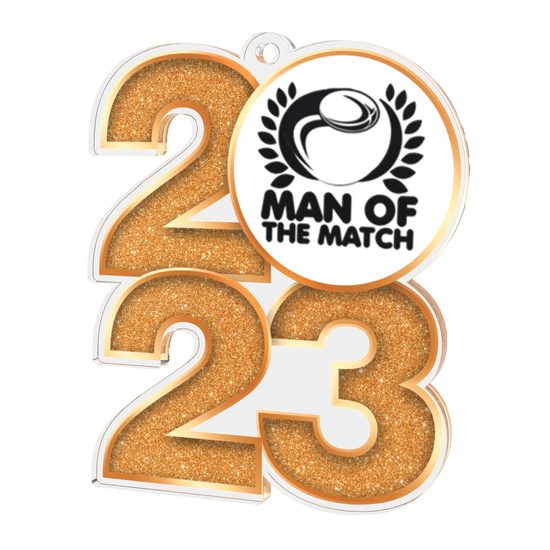 Rugby Man of the Match 2023 Acrylic Medal