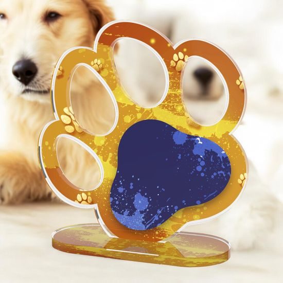 Hooch Dog Brown Paw Print Trophy