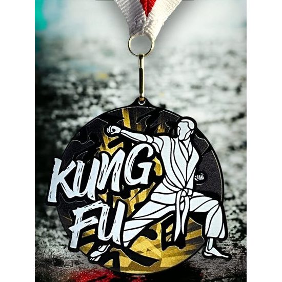 Rincon Classic Kung Fu Black Acrylic Medal
