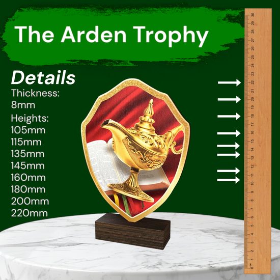 Arden Knowledge Real Wood Shield Trophy