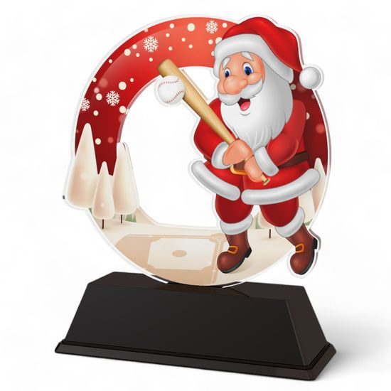 Santa Baseball Christmas Trophy