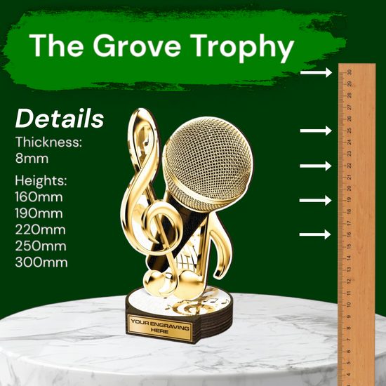 Grove Classic Singing Real Wood Trophy