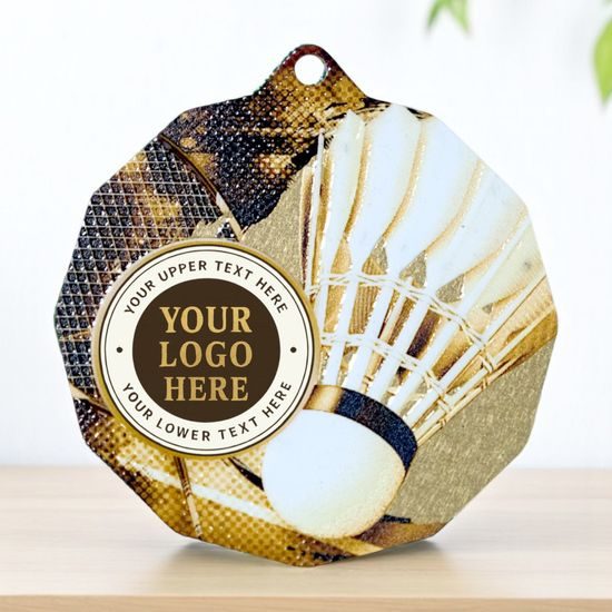 Dodeca Badminton Stainless Steel Logo Insert Medal