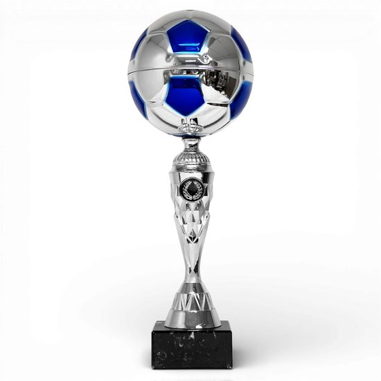 Merida Silver and Blue Metal Football Trophy