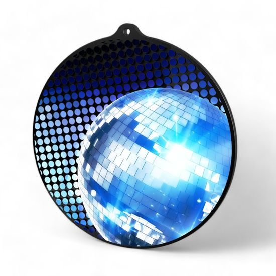 Rincon Colour Disco Ball Black Acrylic Medal