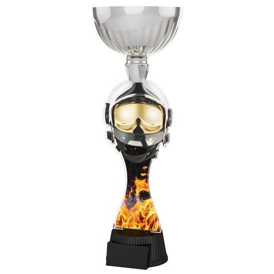 Montreal Firefighter Helmet and Mask Silver Cup Trophy