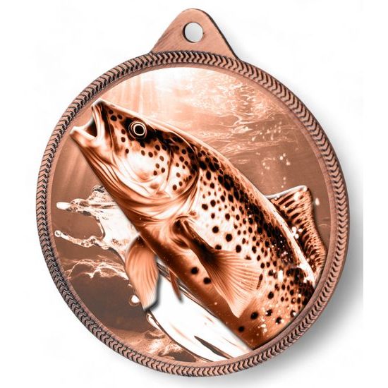 Trout Fishing Texture Classic Print Bronze Medal