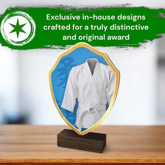 Arden Martial Arts Jacket Real Wood Shield Trophy