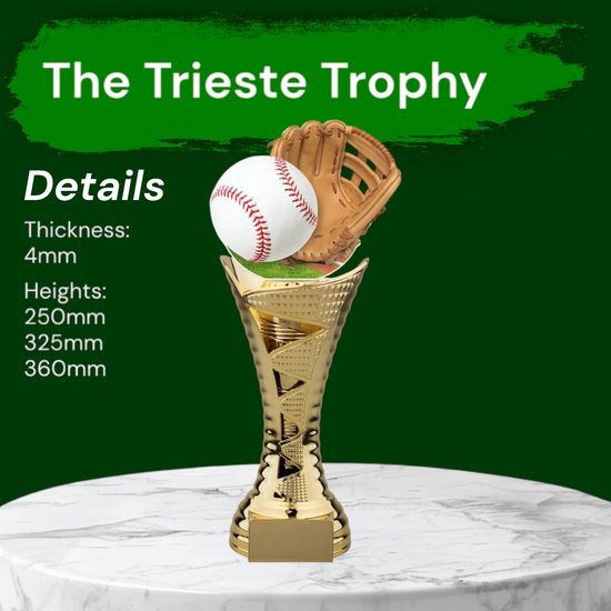 Trieste Baseball Glove and Ball Trophy