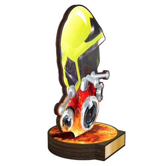 Grove Firefighter Real Wood Trophy