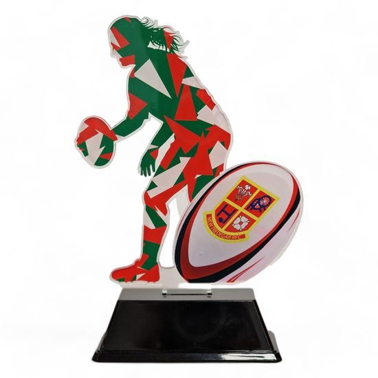 Edison Ladies Rugby Custom Acrylic Logo Trophy