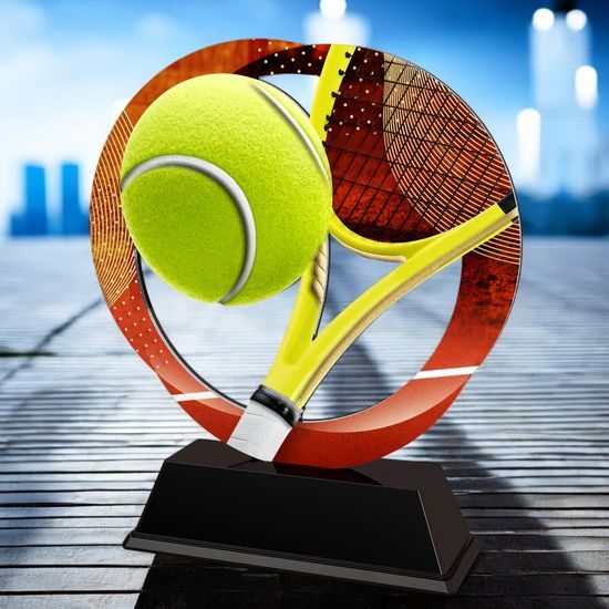 Onyx Stainless Steel Tennis Trophy