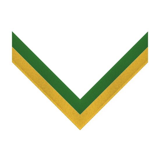 Green & Yellow Stripe Clip on Medal Ribbon