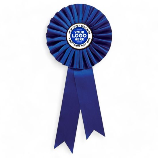 Blue Satin Feel Logo Rosette