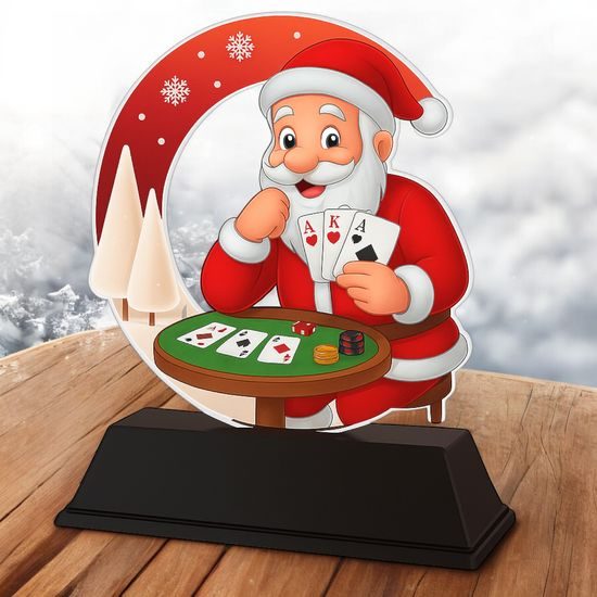 Santa Poker Card Game Christmas Trophy