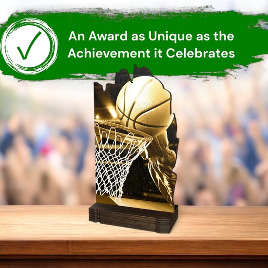 Shard Classic Basketball Eco Friendly Wooden Trophy
