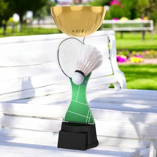 Vancouver Badminton Racket and Shuttlecock Gold Cup Trophy