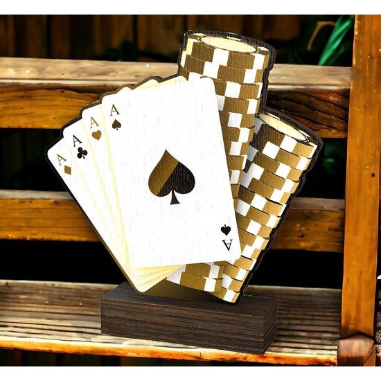 Sierra Classic Poker Real Wood Trophy