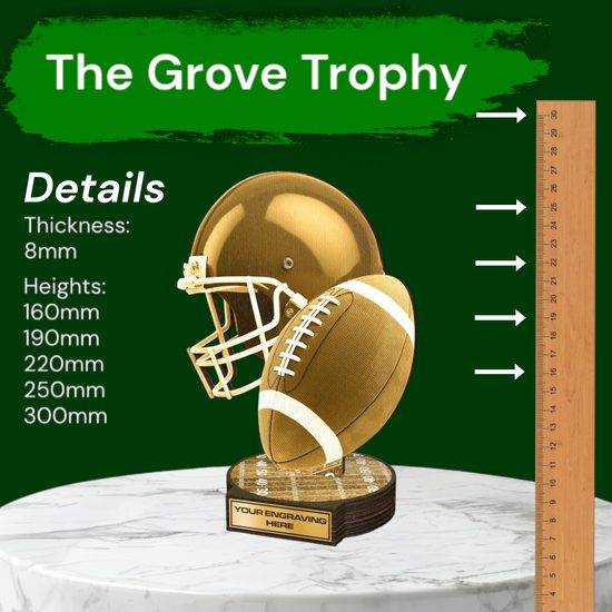 Grove Classic American Football Real Wood Trophy