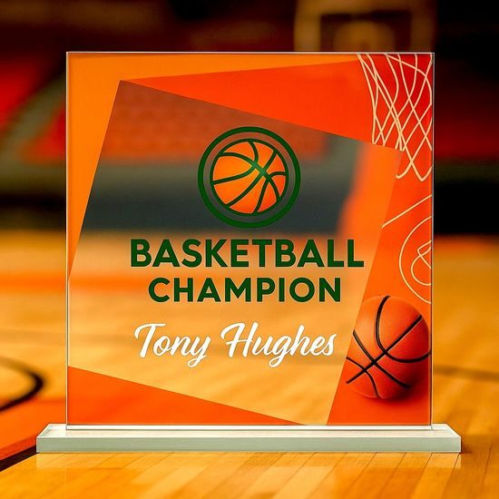 Eloise Basketball Full Colour Printed Glass Award