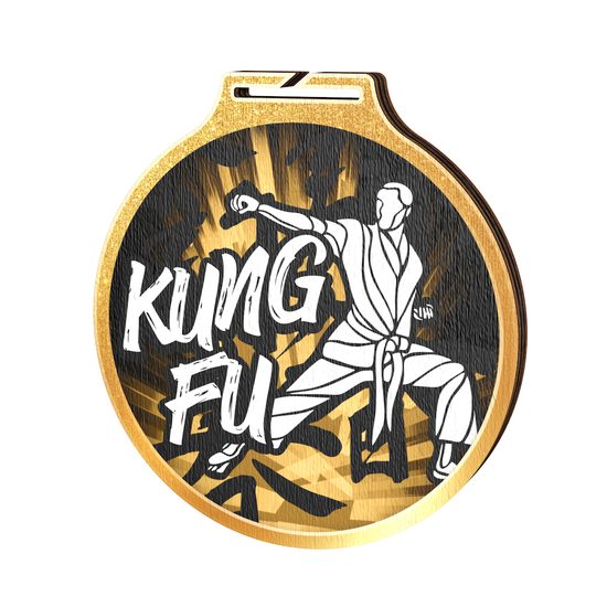 Habitat Classic Kung Fu Gold Eco Friendly Wooden Medal