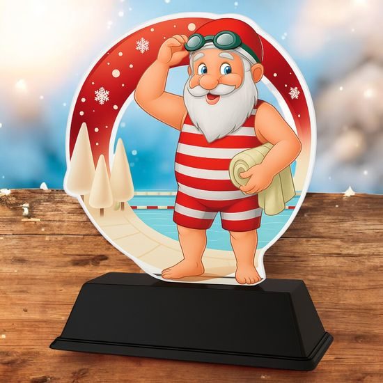 Santa Swimming Christmas Trophy