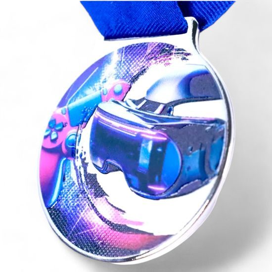 Vulcan eSports Silver Texture Print Medal