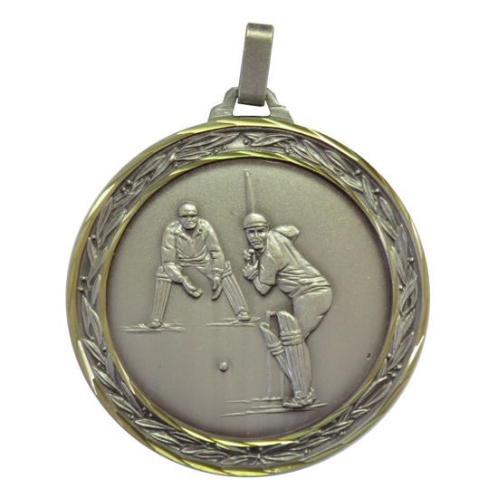 Diamond Edged Cricket Large Silver Medal
