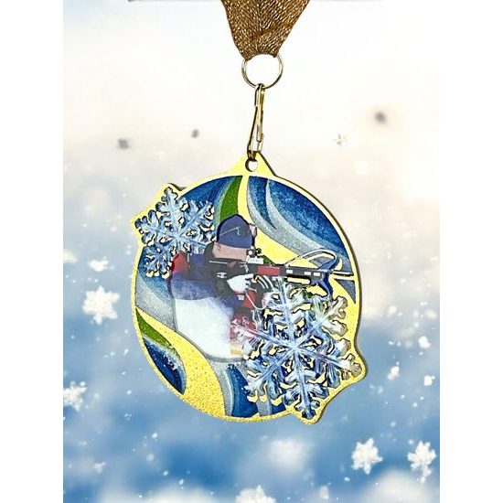 Aurum Stainless Steel Biathlon Medal