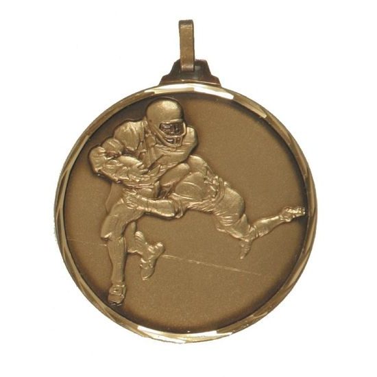 Diamond Edged American Football Bronze Medal