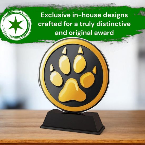 Ostrava Dog Gold Paw Print Trophy