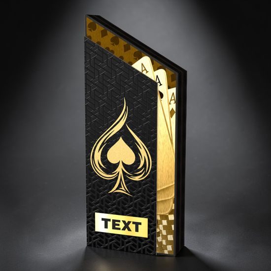 Spire Edge Metal & Wood Cards Trophy