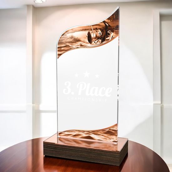 United Fishing Acrylic Wood Fusion Trophy